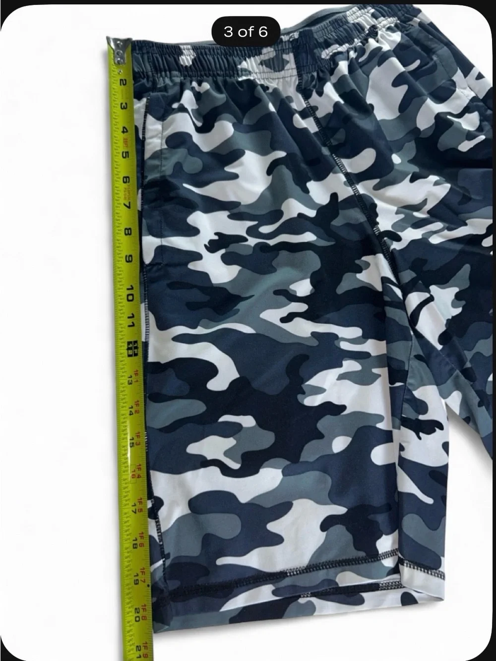 Mens Camo Athletic Shorts Small Gray Black Performance Gym Workout